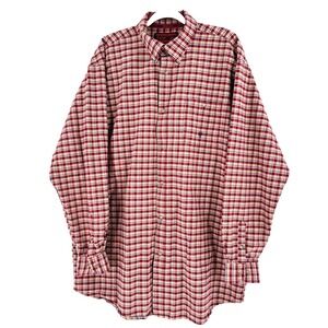 Twenty X Wrangler Mens Western Shirt 2XT Tall Red Plaid Long Sleeve Cowboy Rodeo